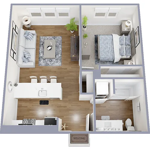 Floor plan 1 Bed 1 Bath
