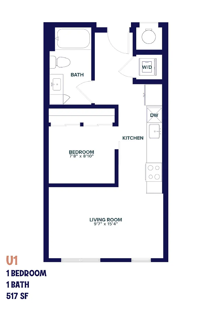 Floor plan Nita Urban One Bedroom U1