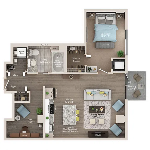 Floor plan A4PH Den
