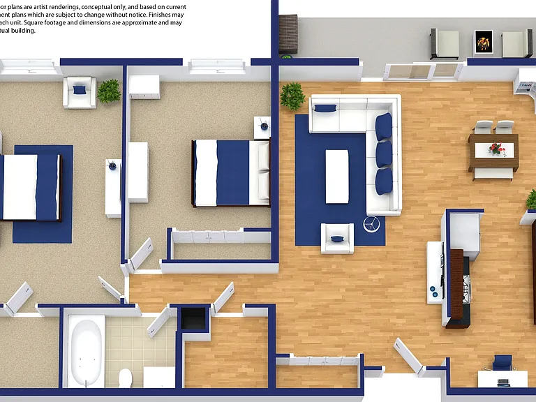 2 Bedroom | 1 Bath Floor Plan 2 Bedroom | 1 Bath Floor Plan