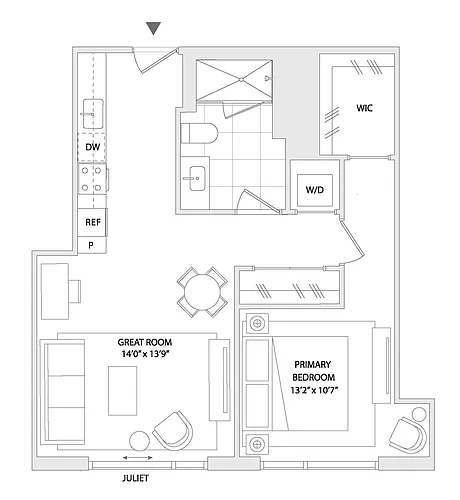 Floor plan 1 BED A1