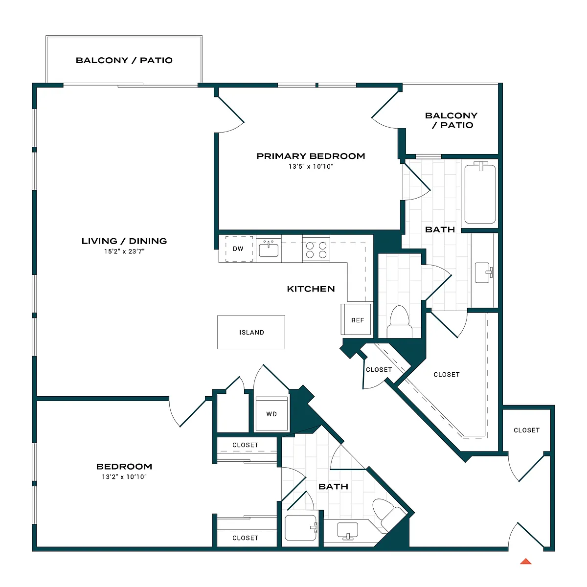 Floor plan 2 Bed/2 Bath Large-b4