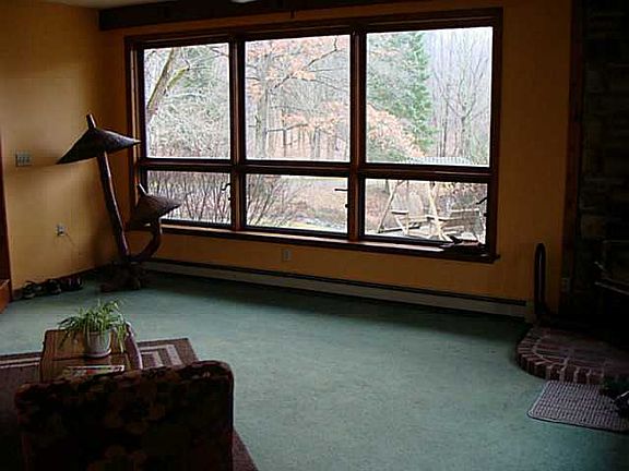 Living room overlooking the pond