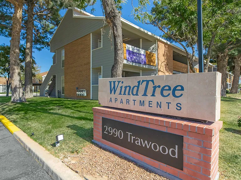 Custom Monument Sign for Wind Tree Apartments in El Paso, TX