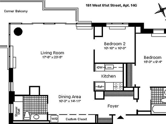2nd image of 161 W 61st St APT 14G