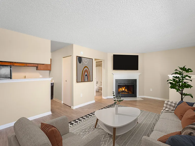 Living Room with Fire Place