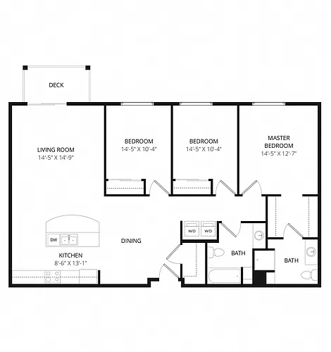 Floor plan 3x2 Roosevelt
