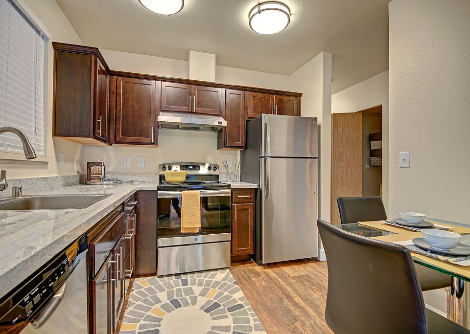 Kitchen with stainless steel appliances, ample counter space and lots of cabinet storage