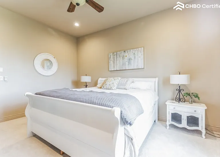 King bed, upstairs with private bathroom