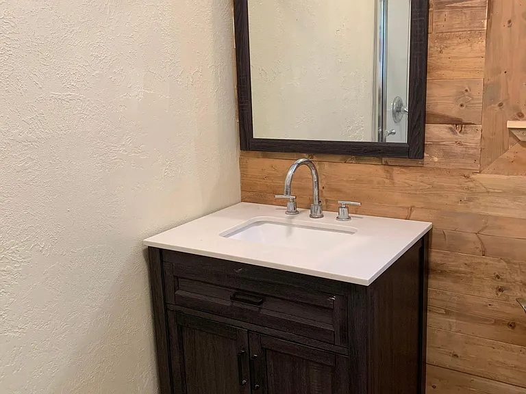 Vanity in primary bathroom