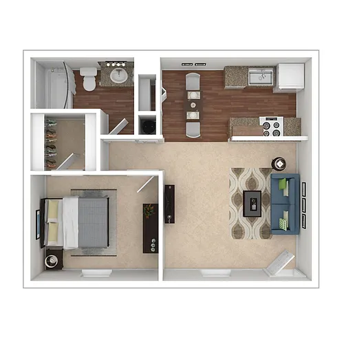 Floor plan 1 Bed / 1 Bath