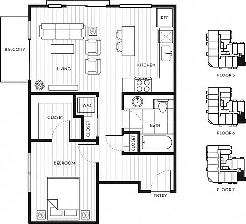 Floor plan 1X1 C