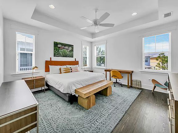 Upstairs master bedroom with attached bathroom.