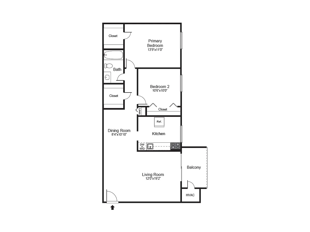 Floor plan Two Bedroom