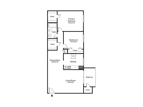 Floor plan Two Bedroom