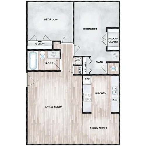 Floor plan 2 Bed