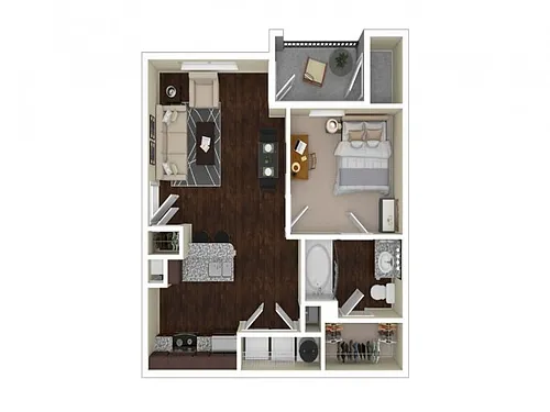 Floor plan 1 Bed / 1 Bath - Renovated