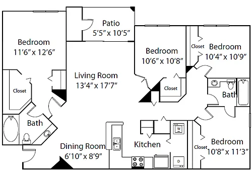 Floor plan Pine Valley - Patio
