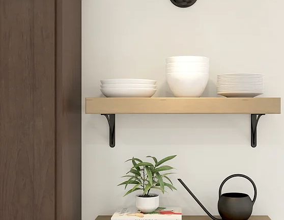 Kitchen with open shelving