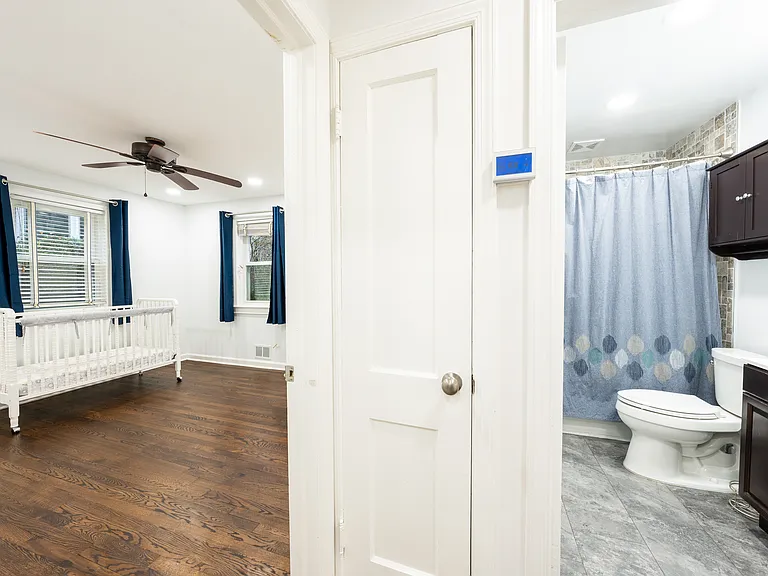 Main level bedroom, bathroom