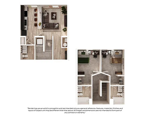 Floor plan 2 Bed/2.5 Bath Townhome