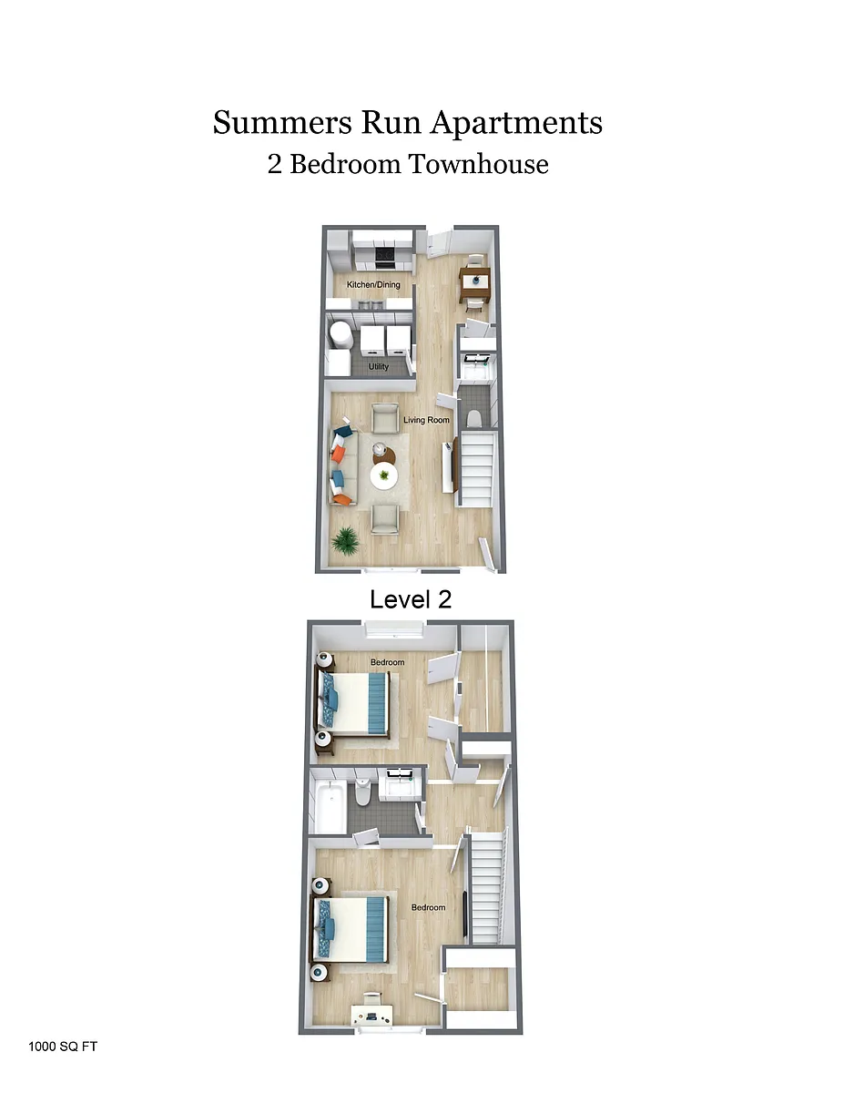 Floor plan Summers Run Apartments - 2 Bed
