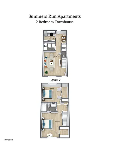 Floor plan Summers Run Apartments - 2 Bed