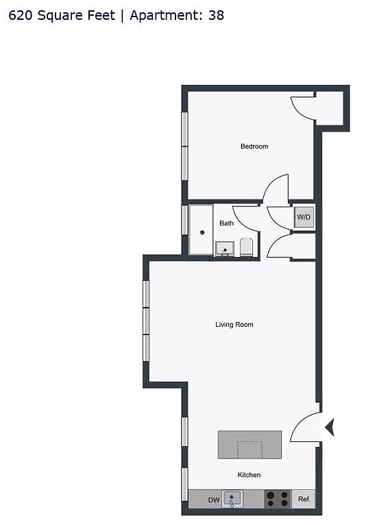 Floor plan 1 Bedroom 1 Bathroom