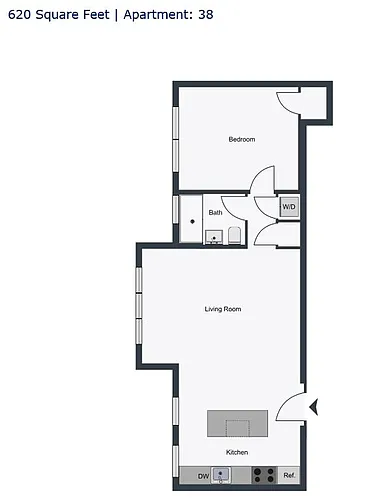 Floor plan 1 Bedroom 1 Bathroom
