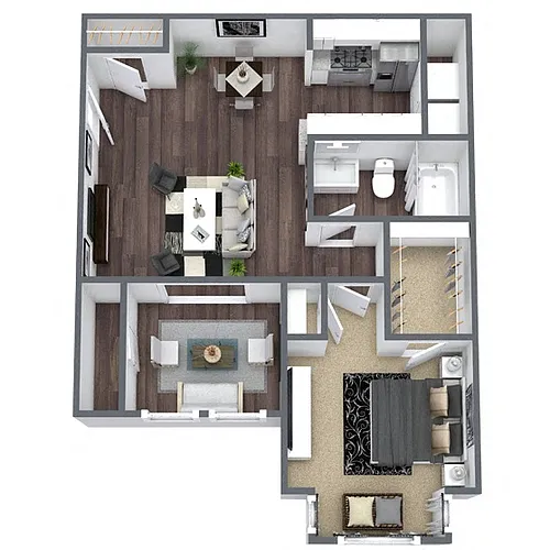 Floor plan A4: 1 Bed 1 Bath