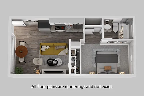 Floor plan 1 Bedroom + 1 Bath