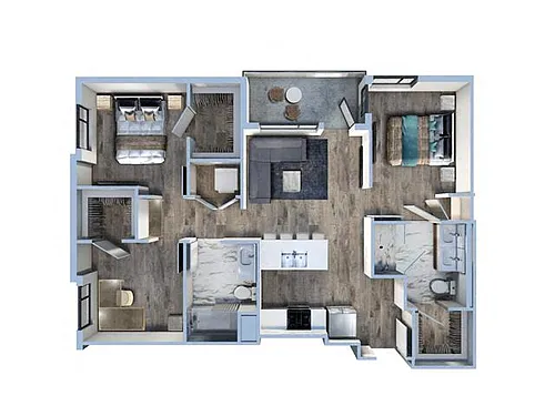 Floor plan 3Bed/2Bath-E1