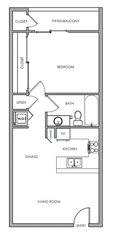 Floor plan 1x1B