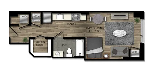 Floor plan Studio-24W