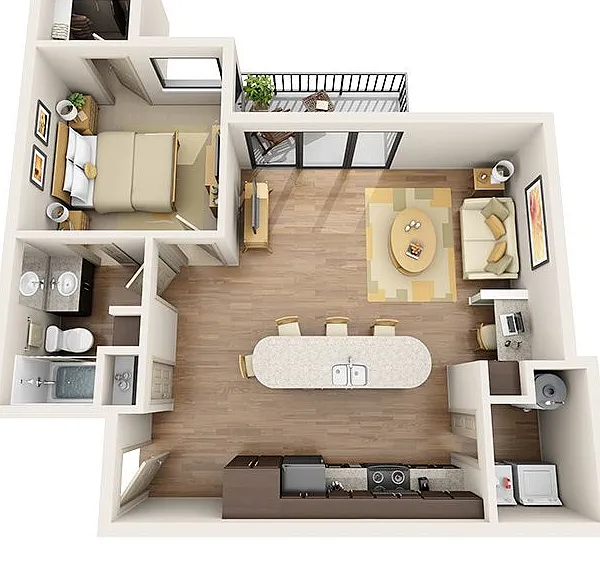Seven - 1x1 - 1 Beds - 1 Baths - 747 Sq. ft.