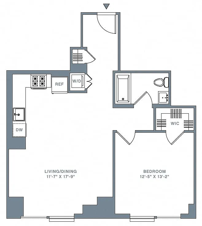 Floor plan 1 Bed_1 Bath-52-60 F