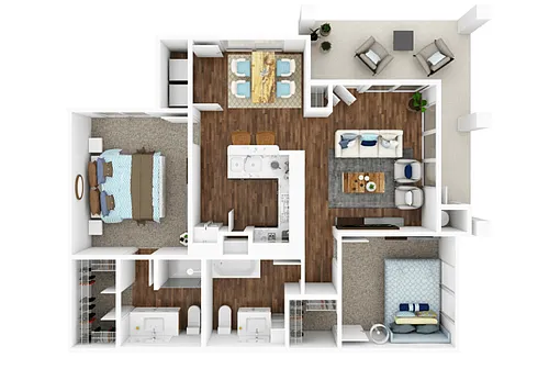 Floor plan Two Bedroom - Bennett Cottage