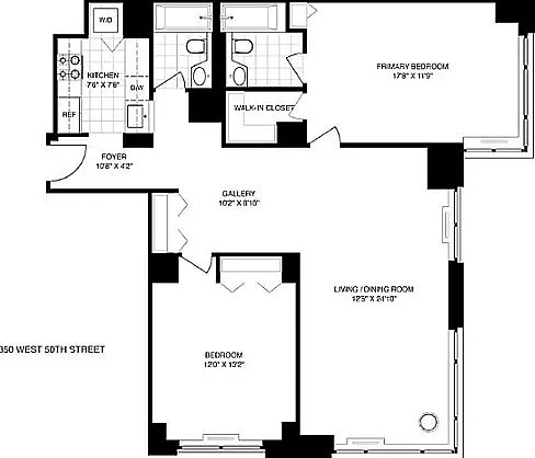 2nd image of 350 W 50th St APT 8B