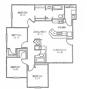 Floor plan Four Bedroom Two Bathroom
