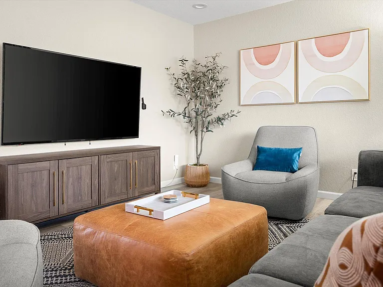 Living Room with Large TV