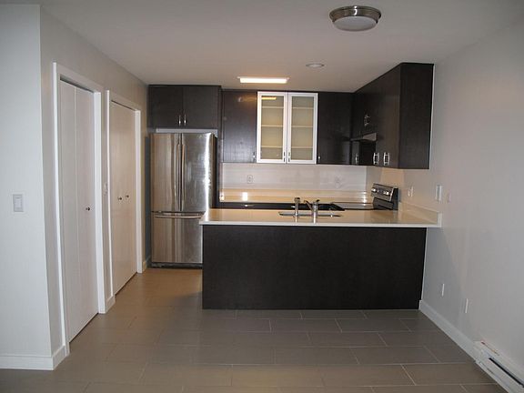 Open kitchen, dining, living rooms