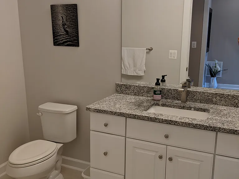 Main level powder room off of the garage