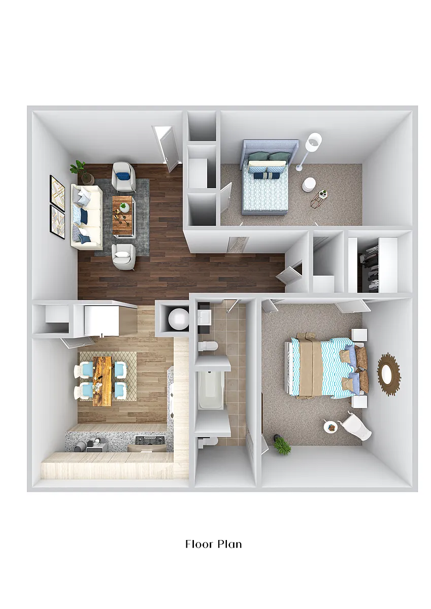Floor plan 2 BR, 1.5 Bath W/D CONNECTIONS
