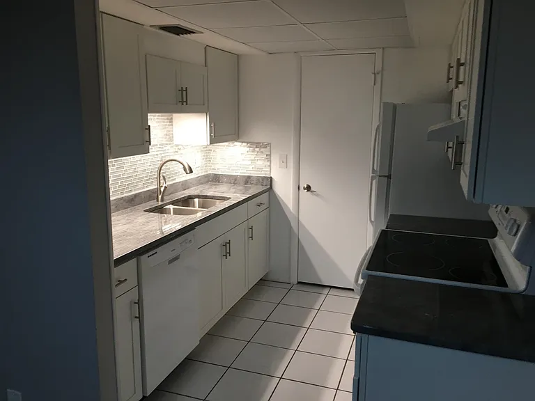Kitchen with under cabinet lighting