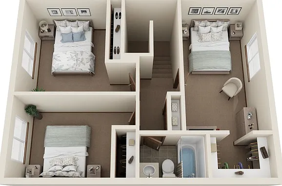 Three Bedroom, One and a Half Bathroom, Second Floor | Stone Point Apartments | Apartments in Menomonee Falls, WI Three Bedroom, One and a Half Bathroom, Second Floor | Stone Point Apartments | Apartments in Menomonee Falls, WI