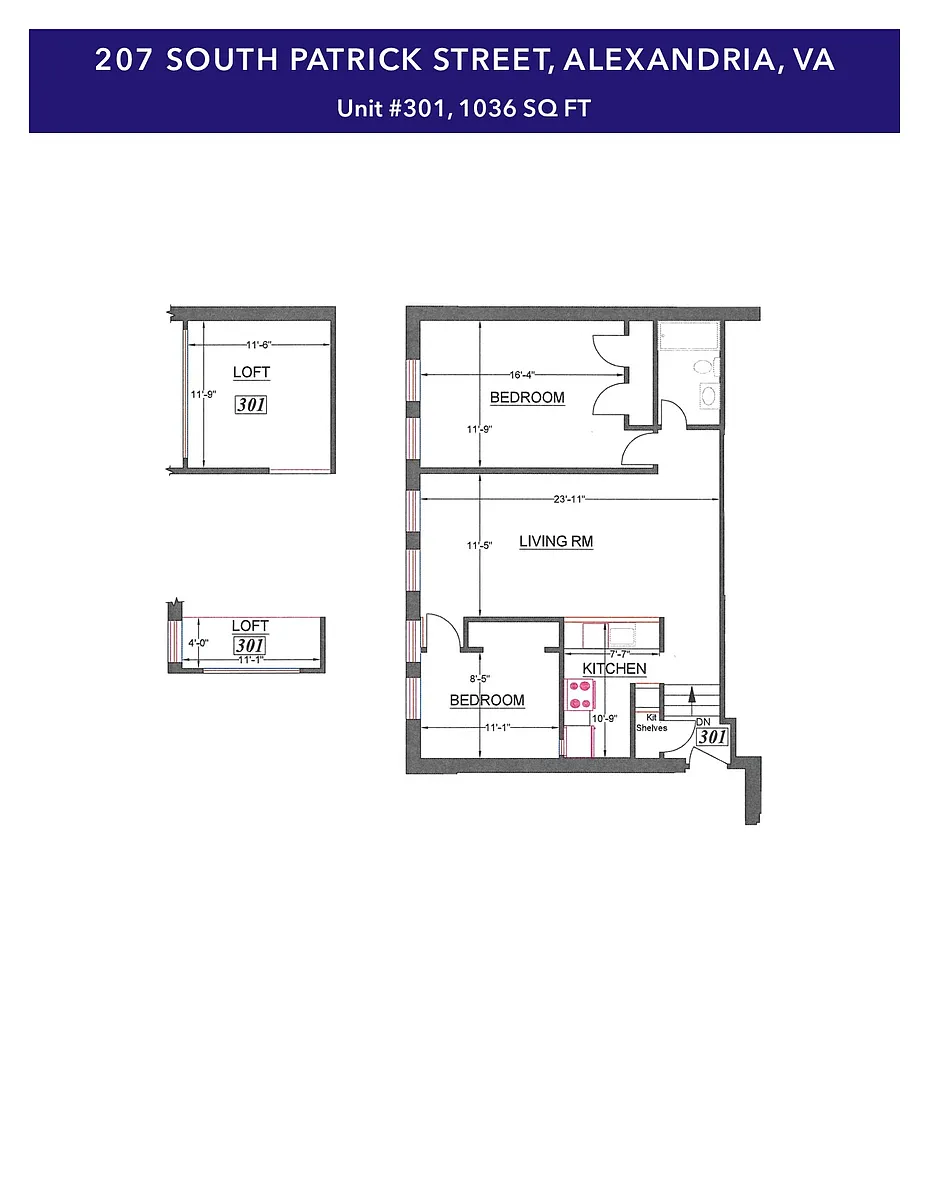 Floor plan 301-2BR with Loft