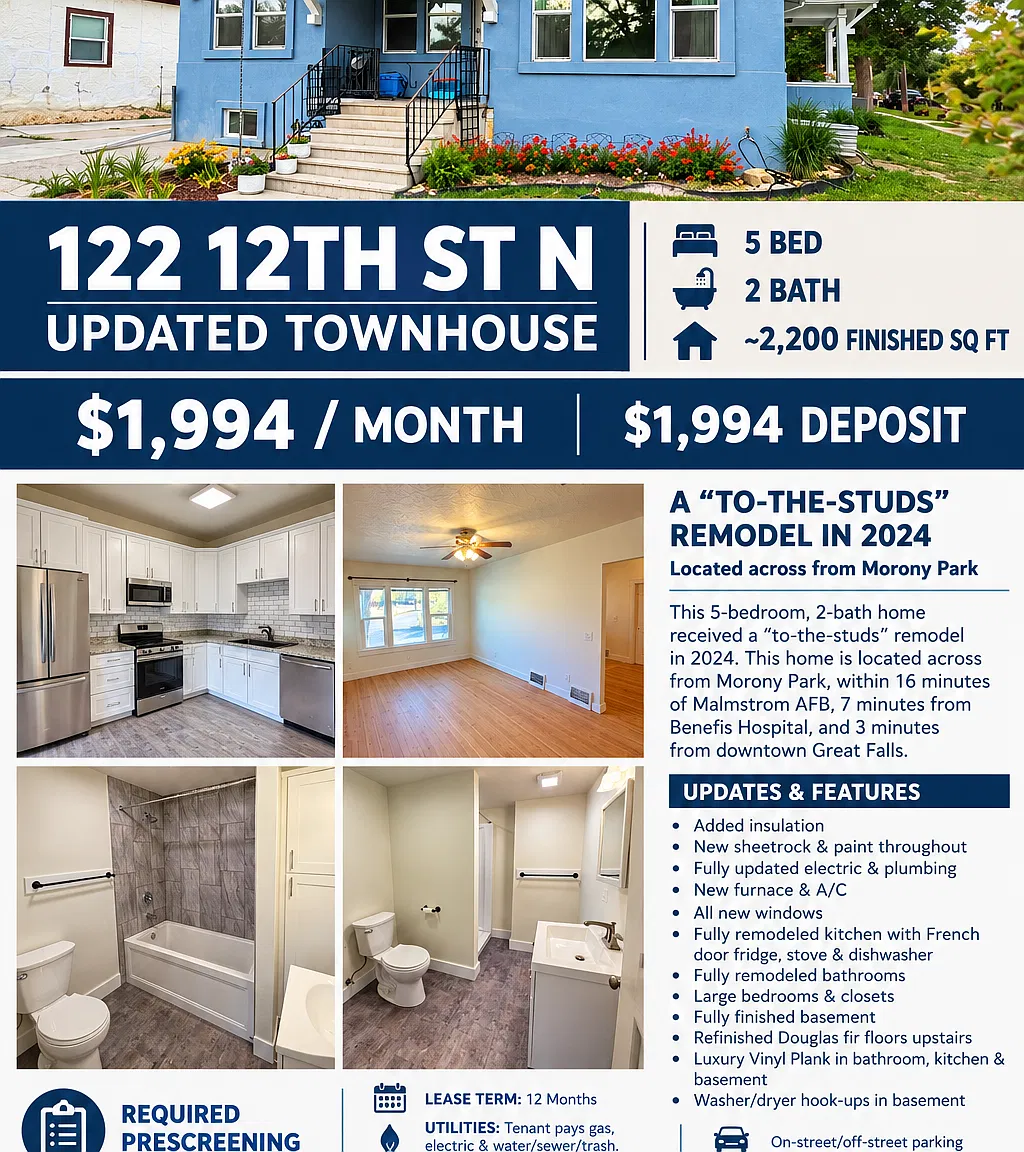Updated Townhouse, 5 Bed/2 Bath/~2200 Finished Sq Feet — Photo 1
