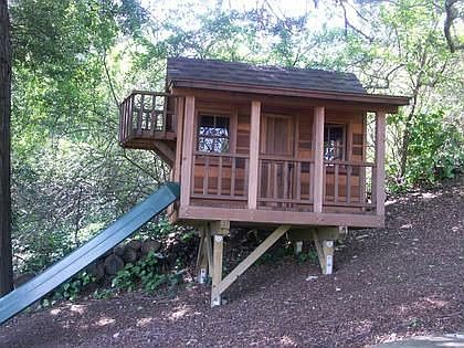 Tree House in Backyard