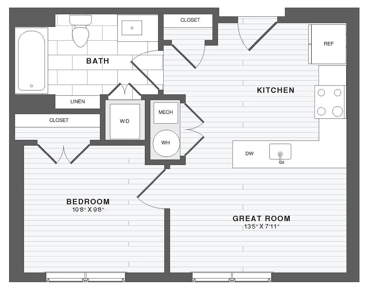 Floor plan 1 Bed/1 Bath-A1
