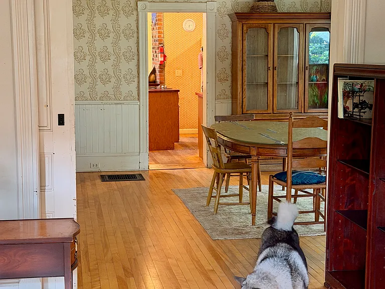 Dining room through living room pocket door.
